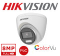 Hikvision 4K ColorVu PoC Fixed Turret Camera DS-2CE72UF3T-E (2.8mm)